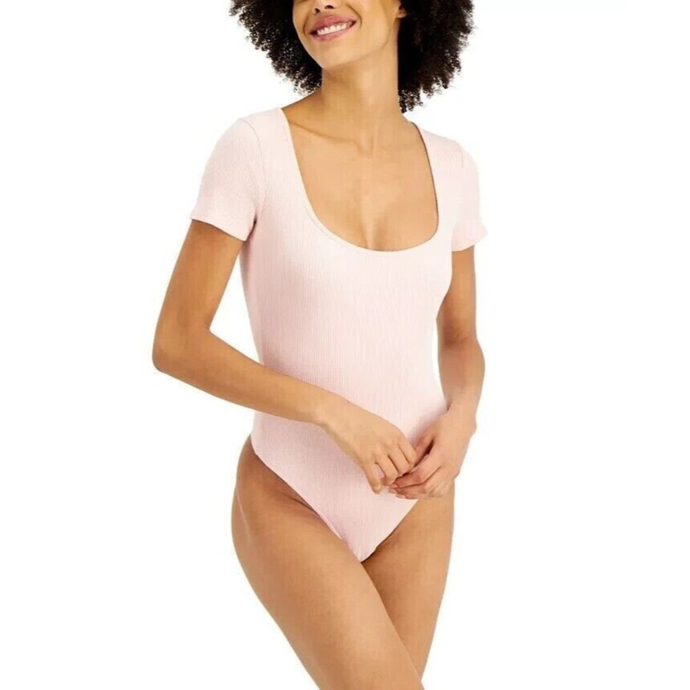 NWT Jenni Intimate Square Neck Ribbed Bodysuit, Peachskin Sizes: M, L, XXL, XXXL